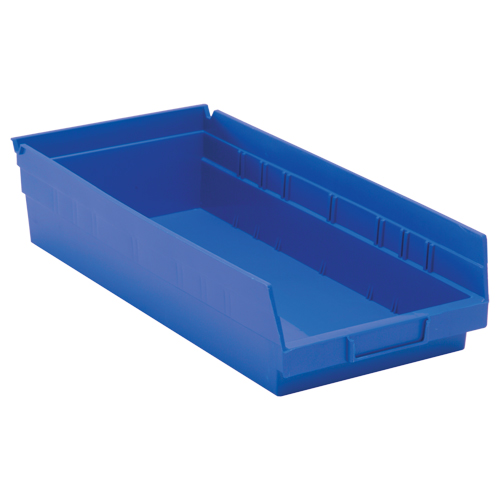 Bacs de rangement pour tablettes, 8-3/8" la x 4" H x 17-7/8" p, Bleu, Capacit&eacute; 40 lb Stor-it Systems