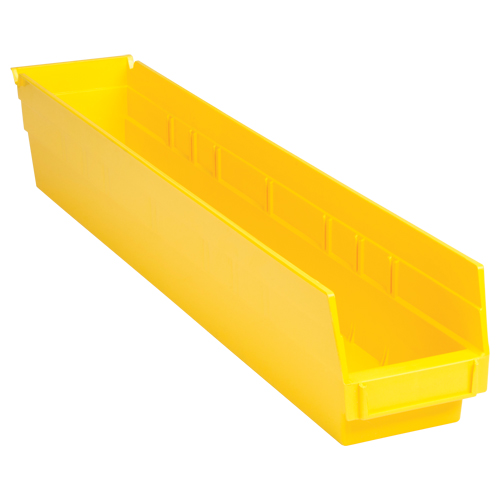 Shelf Bins, 4-1/8" W x 4" H x 23-5/8" D, Yellow, 50 lbs. Capacity Stor-it Systems