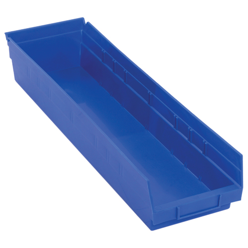 Shelf Bins, 6-5/8" W x 4" H x 23-5/8" D, Blue, 50 lbs. Capacity Stor-it Systems