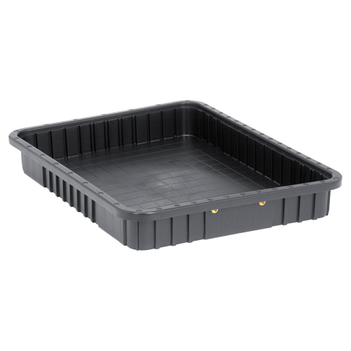 Conductive Dividable Grid Containers, Polypropylene, 17-1/2" W x 22-1/2" D x 3" H, Black Stor-it Systems