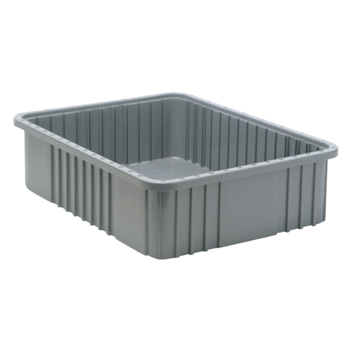 Divider Box&reg; Containers, Plastic, 22.5" W x 17.5" D x 6" H, Grey Stor-it Systems