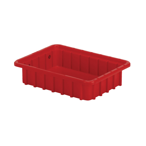 Divider Box&reg; Containers, Polyethylene, 10.8" W x 8.3" D x 2.5" H, Red Stor-it Systems
