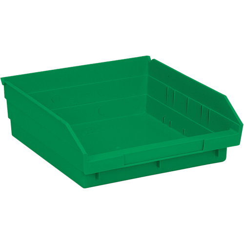 Shelf Bins, 11-1/8" W x 4" H x 11-5/8" D, Green, 30 lbs. Capacity Stor-it Systems