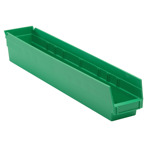 Economy Shelf Bin, 4-1/8" W x 4" H x 23-5/8" D, Green Stor-it Systems