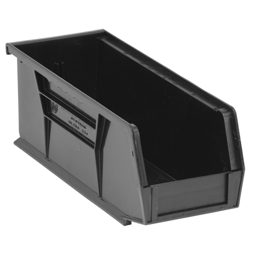 Bacs ultra empilable & suspendable, 4-1/8" la, 4" h x 10-7/8" p, Noir Stor-it Systems