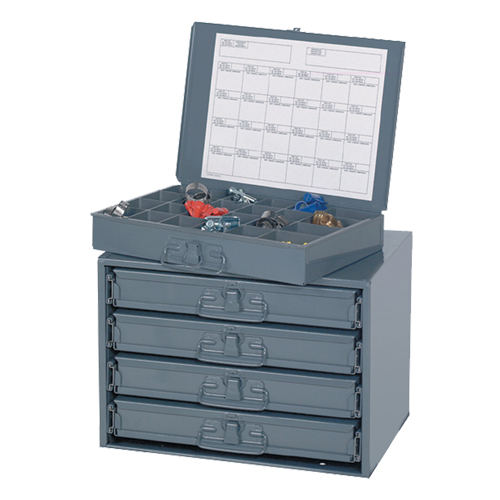 Armoires &agrave; portes coulissantes, Acier, 4 compartiments, 20" la x 15-3/4" p, 15" h, Gris Stor-it Systems