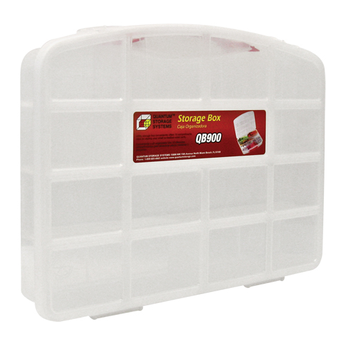 Bac de rangement clair avec compartiments, 13" la x 10-1/4" p x 2-3/8" h, 10 compartiments Stor-it Systems