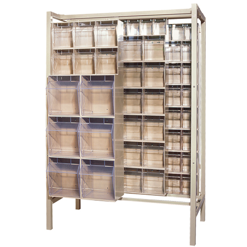 Free-Standing Tip-Out Bins Slider System, 51-1/4" W x 26" D x 77" H, 101 Drawers Stor-it Systems