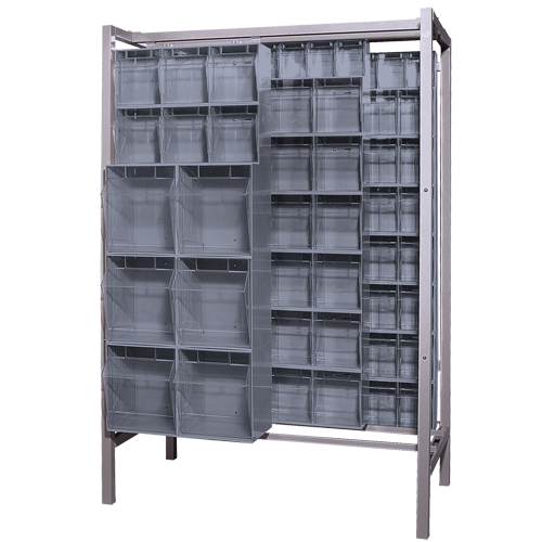 Free-Standing Tip-Out Bins Slider System, 51-1/4" W x 26" D x 77" H, 101 Drawers Stor-it Systems
