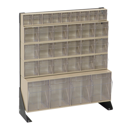 Tip-Out Bins Stand, 23-5/8" W x 8" D x 28" H, 31 Drawers Stor-it Systems