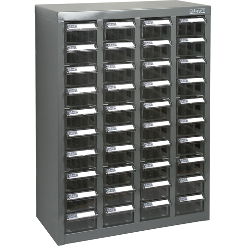 Casiers pour pi&egrave;ces KPC-600, Acier galvanis&eacute;, 40 tiroirs, 18-3/10" x 8-7/10" x 25-3/10", Gris Stor-it Systems