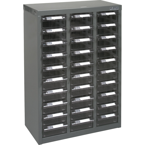 KPC-700 Parts Cabinet, Galvanized Steel, 30 Drawers, 17-1/2" x 8-7/10" x 25-3/10", Grey Stor-it Systems