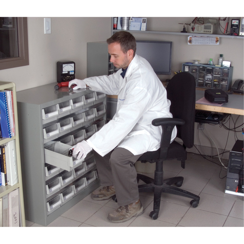KPC-HD Heavy-Duty Parts Cabinet, Galvanized Steel, 30 Drawers, 34-3/5" x 15-7/10" x 34-3/5", Grey Stor-it Systems