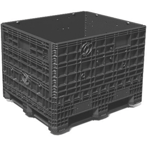 Medium-Duty Collapsible Bulkpak Containers, 48" L x 40" W x 34" H, Black Stor-it Systems