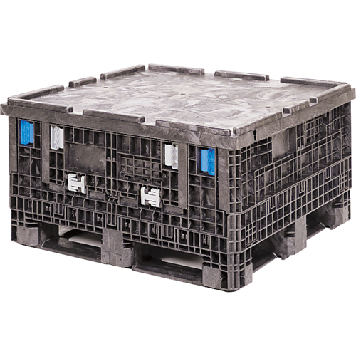 Medium-Duty Collapsible Bulkpak Containers, 48" L x 40" W x 39" H, Black Stor-it Systems