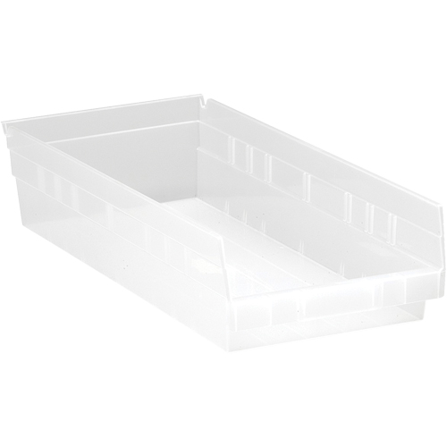 Bacs de rangement pour tablettes, 8-3/8" la x 4" H x 17-7/8" p, Transparent, Capacit&eacute; 40 lb Stor-it Systems