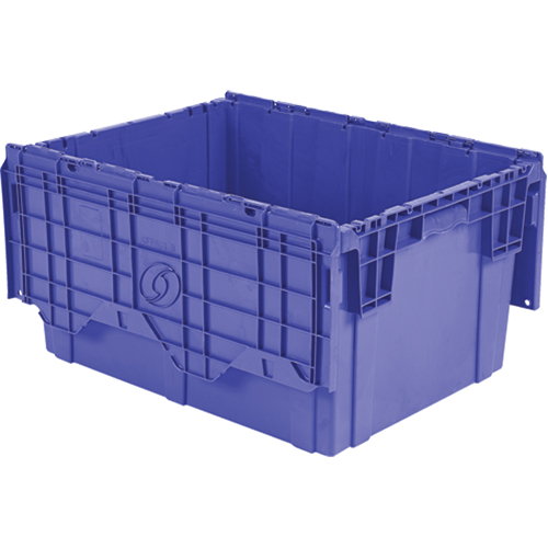 Flipak Polyethylene Plastic (PE) Distribution Containers, 27.9" x 20.9" x 15.2", Blue Stor-it Systems