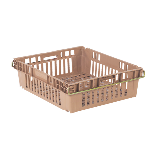Agricultural Plastic Stack-N-Nest Container, 20.3" x 24" x 6.8", Beige Stor-it Systems