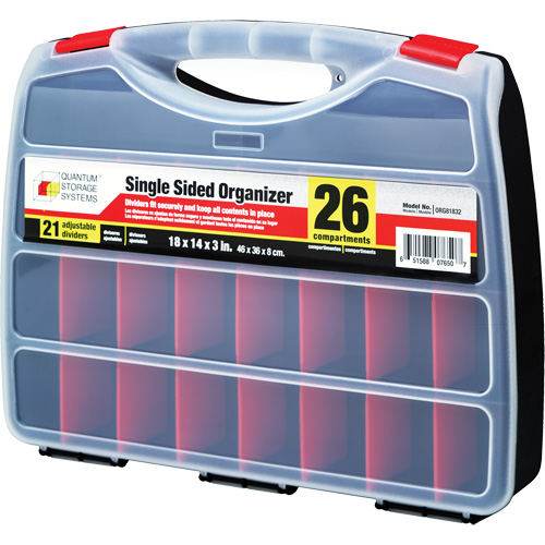 Boîte &agrave; compartiments en plastique, 14" la x 18" p x 3" h, 26 compartiments Stor-it Systems