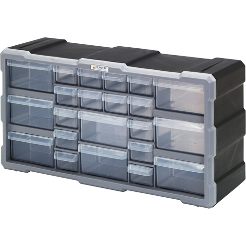 Armoire &agrave; tiroir, Plastique, 22 tiroirs, 19-1/2" x 6-1/4" x 10", Noir Stor-it Systems