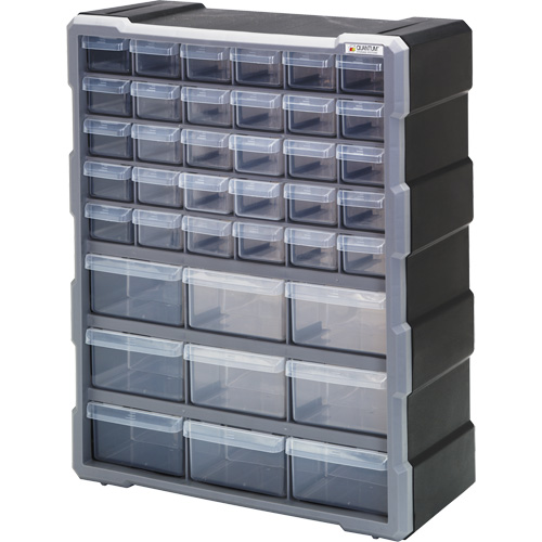 Armoire &agrave; tiroir, Plastique, 39 tiroirs, 15" x 6-1/4" x 18-3/4", Noir Stor-it Systems