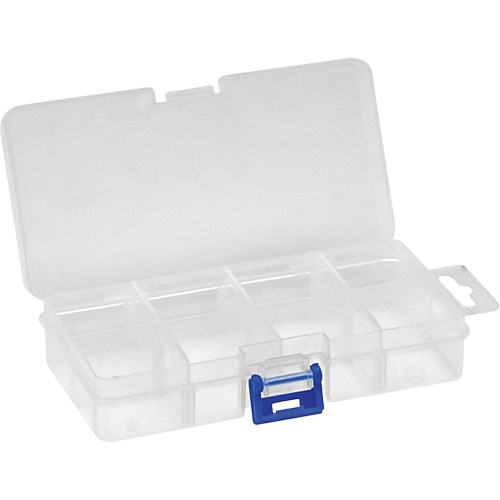 Plastic Compartment Box, 2.75" W x 5.5" D x 1.25" H, 8 Compartments Stor-it Systems