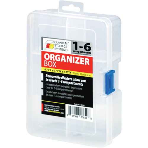 Boîte &agrave; compartiments en plastique, 4,75" la x 6,75" p x 2,25" h, 6 compartiments Stor-it Systems