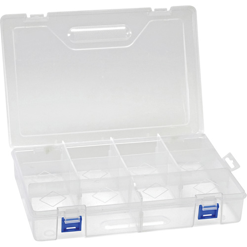 Plastic Compartment Box, 7.75" W x 11.75" D x 2.2" H, 10 Compartments Stor-it Systems