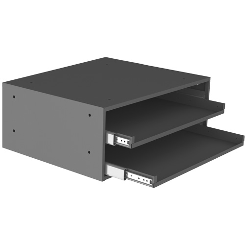Grande glissi&egrave;re de stockage pour armoire &agrave; compartiments, Acier, 2 compartiments, 20" la x 15-15/16" p, 8-3/16" h, Gris Stor-it Systems