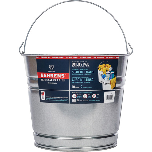 Seau, Acier galvanis&eacute;, 9 L Stor-it Systems