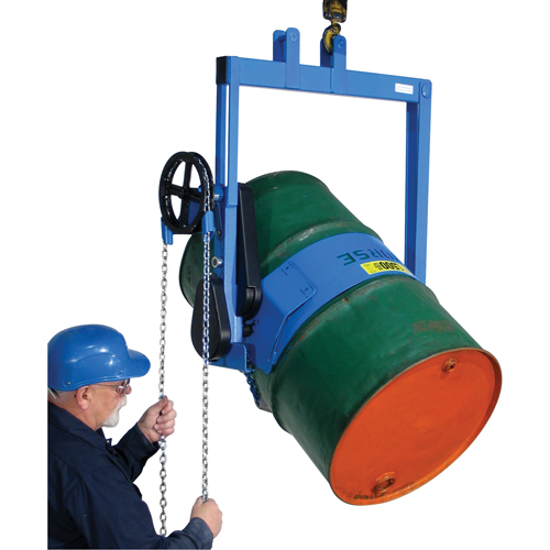 Leveurs de baril - Inclinaison &agrave; engrenages, Baril de 55 gal. US (45 gal. imp.), Capacit&eacute; 1500 lb/680 kg Stor-it Systems