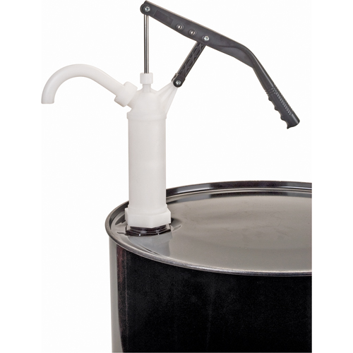 Lever-Type Drum Pump, PTFE, 14 oz./Stroke, Fits 5-55 Gal. Stor-it Systems