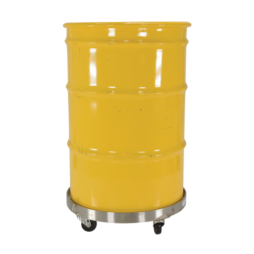 Chariots pour barils, Acier inoxydable, Capacit&eacute;e 800 lb, Diam&egrave;tre 23-1/4", Roue en Caoutchouc Stor-it Systems