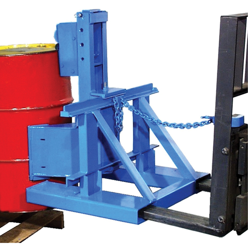 Manipulateur de barils MORSPEED 1500 pour chariot &eacute;l&eacute;vateur, Pour 55 gal. US (45 gal. imp.) Stor-it Systems