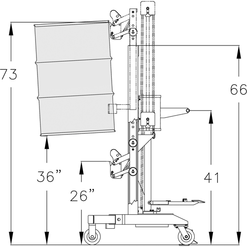 Ergonomic Drum Handler High Reach - DM-1100-HR, 30 - 85 US Gal. (25 - 70 Imperial Gal.) Stor-it Systems