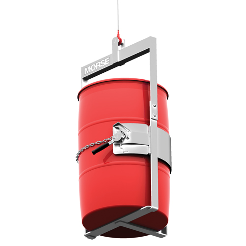 Appareil de levage pour baril en acier inoxydable avec crochet sur le dessous, 30 - 55 gal. US (25 - 45 gal. imp.), Cap. 1000 lb/454 kg Stor-it Systems