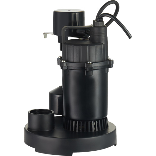 Pompe de puisard submersible thermoplastique, 2560 gal./h, 115 V, 4,6 A, 1/3 CV Stor-it Systems
