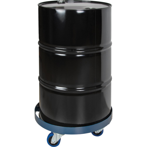 Chariot pour baril, Acier, Capacit&eacute;e 1400 lb, Diam&egrave;tre 24", Roue en &eacute;lastique bleu Stor-it Systems