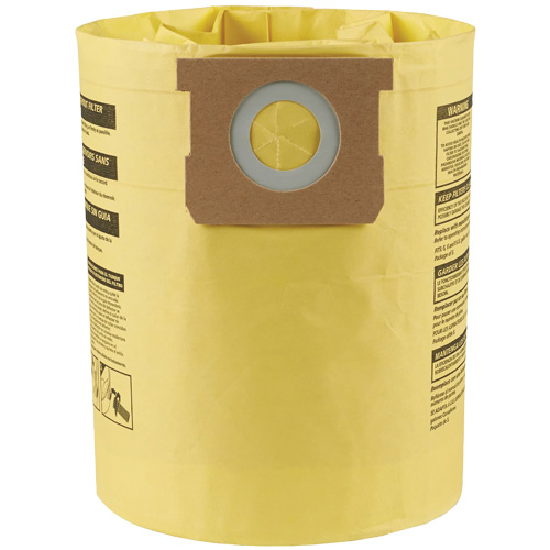 Sacs filtrants pour d&eacute;bris secs jetables &agrave; haute efficacit&eacute; de type H, 5 - 8 gal. US Stor-it Systems