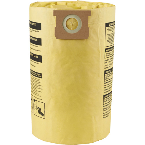 Sacs filtrants pour d&eacute;bris secs jetables &agrave; haute efficacit&eacute; de type J, 15 - 22 gal US Stor-it Systems