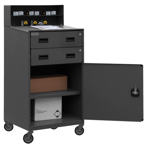 Shop Desk, 23" W x 20" D x 51" H, Grey Stor-it Systems
