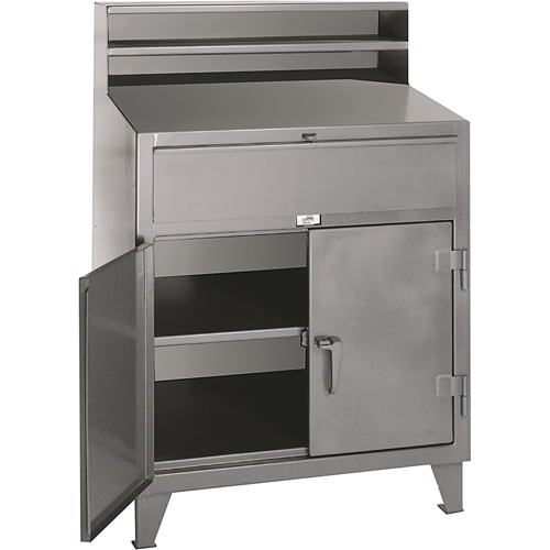 Cabinet Shop Desks, 36" W x 28" D x 54" H, Grey Stor-it Systems