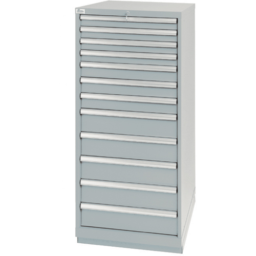 Drawer Cabinets, 12 Drawers, 28-1/4" W x 28-1/2" D x 59-1/2" H, Grey Stor-it Systems