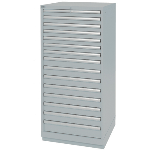 Drawer Cabinets, 15 Drawers, 28-1/4" W x 28-1/2" D x 59-1/2" H, Grey Stor-it Systems
