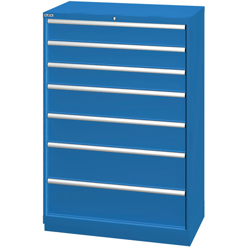 Drawer Cabinets, 7 Drawers, 40-1/4" W x 22-1/2" D x 59-1/2" H, Bright blue Stor-it Systems