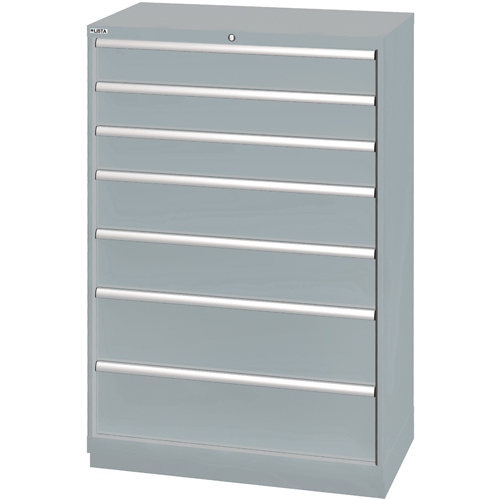 Drawer Cabinets, 7 Drawers, 40-1/4" W x 22-1/2" D x 59-1/2" H, Grey Stor-it Systems