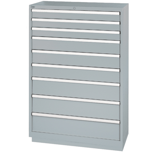 Drawer Cabinets, 9 Drawers, 40-1/4" W x 22-1/2" D x 59-1/2" H, Grey Stor-it Systems