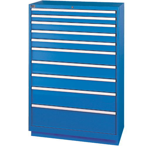 Drawer Cabinets, 10 Drawers, 40-1/4" W x 22-1/2" D x 59-1/2" H, Bright blue Stor-it Systems
