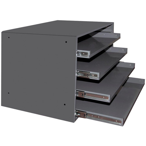 Casiers pour boîtes &agrave; compartiments, Acier, 4 compartiments, 20" la x 15-3/4" p, 15" h, Gris Stor-it Systems