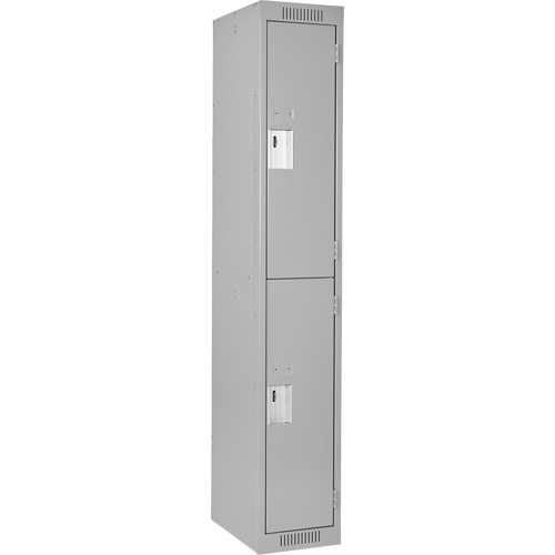 Casiers Clean Line, 2 niveaux, 12" x 18" x 72", Acier, Gris, Rivet (assembl&eacute;) Stor-it Systems